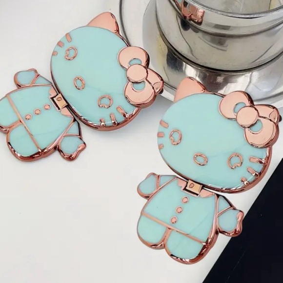 Hello Kitty Pop Socket Phone Accessories with Mirror BLUE and Gold - Picture 7 of 8